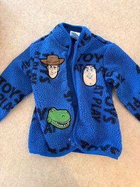 Blue Toy Story Sherpa Jacket with Character Patches